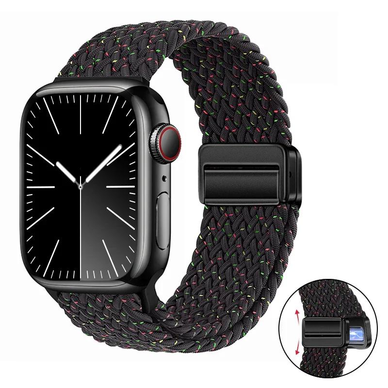 Нейлоновый браслет для Apple Watch ремешок 10 9 8 7 46мм 42мм 45мм 41мм Ultra 2 49мм Ремешок для iWatch Серии 6 5 4 3 SE 44мм 40мм Ремешок