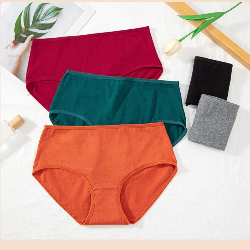 Low-Middle Waist Women's Panties, High Elasticity Women Underwear, Comfortable Cotton Crotch #JS830