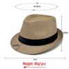 Unisex Woven Straw Fedora Sun Hat - Outdoor Beach Jazz Hat with Sun Protection