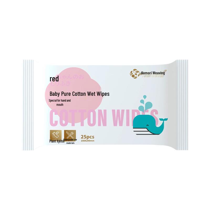 Zhongsen Medical Baby Wet Wipes, Mini Pack for Infants & Students, 25 Pure Cotton Sheets
