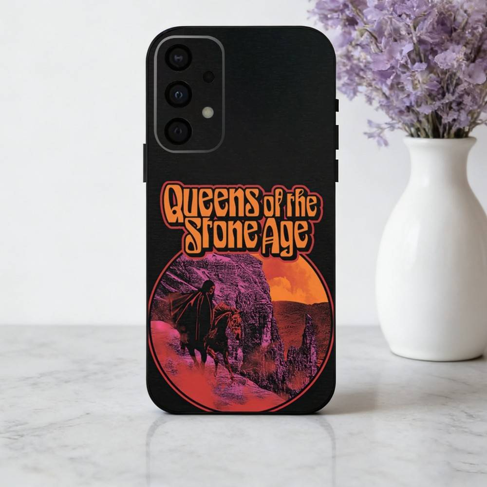 Rock Q-Queens of the S-Stone Age phone Case For Samsung Galaxy A73,A72,A71,A70,A53,A52,A51,Others Soft Black Shell