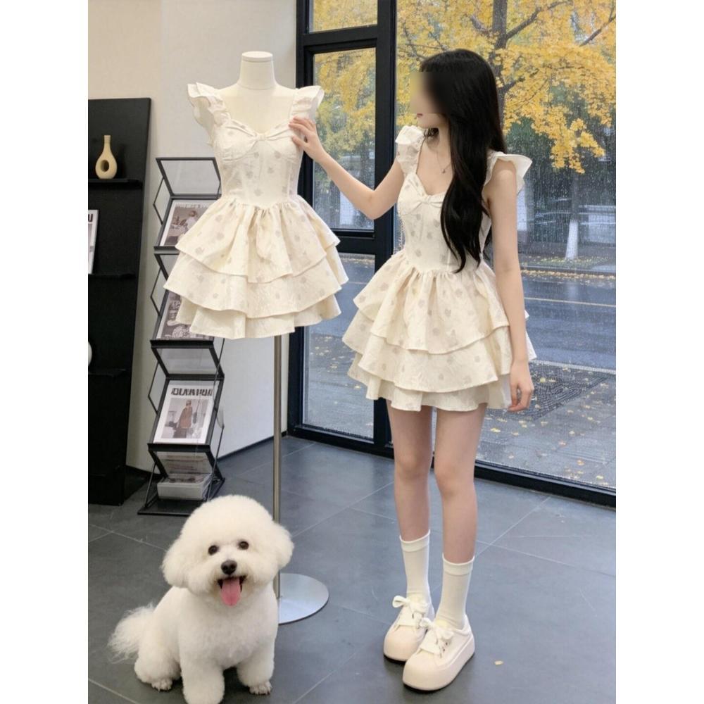waist slim and thin temperament pure desire sweet and spicy wind Xiaofei sleeve princess dress children niche design sense summer
