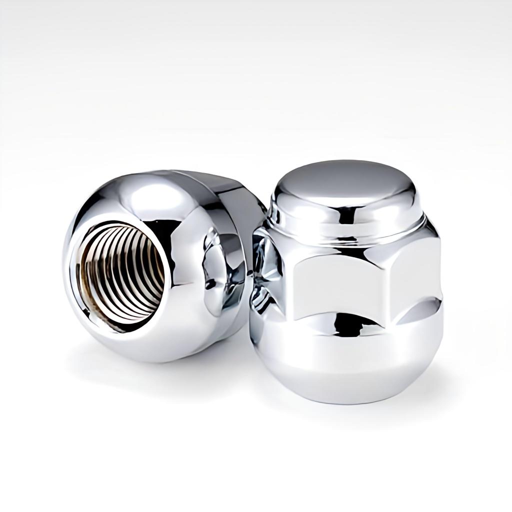 Короткие гайки Honda "Genuine Type" хромированные для колес с 5 отверстиями, 20 штук, сферическое седло для 1 автомобиля