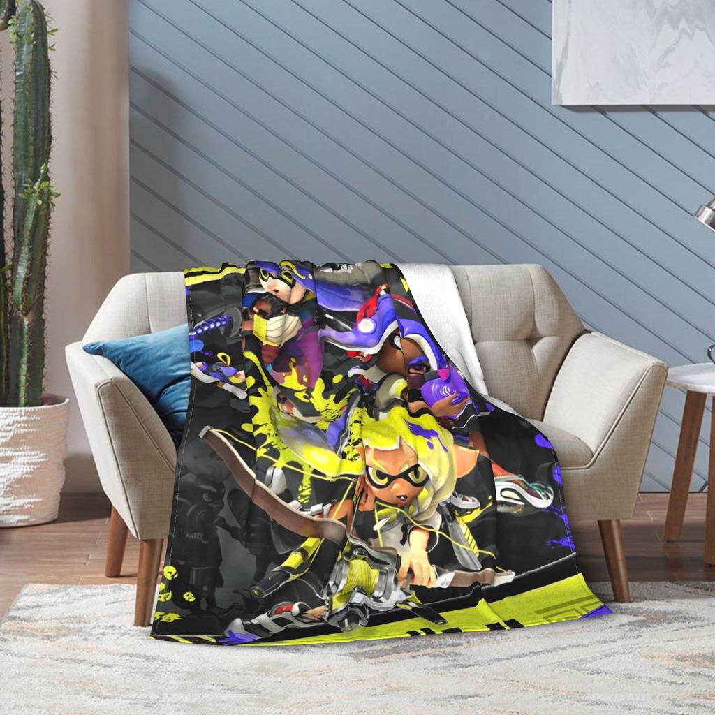 Плед Splatoon Shoot Видеоигра Легкий Теплый Пледы для Гостиной 50x60 Дюймов Разные Размеры Постельные Принадлежности Пледы