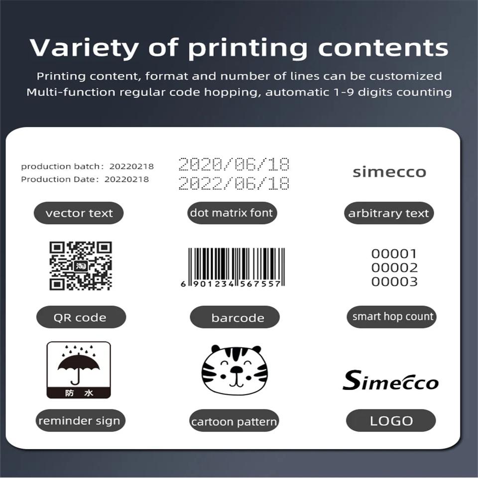 Russian Language System Portable Handheld Inkjet Printer Production Date Barcode Label Coding Machine Batch Number QR Code Constant Fast Drying
