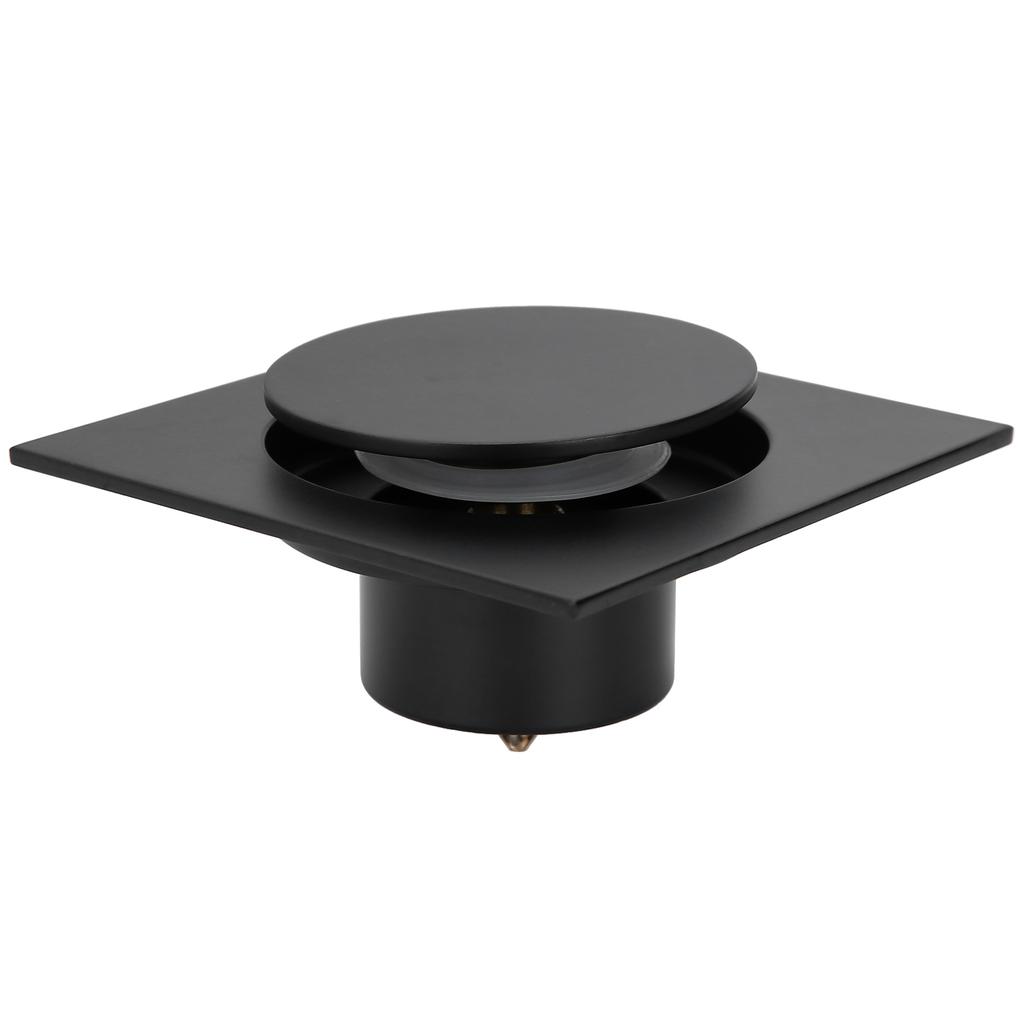 Floor Drain Strainer Pop Up Type for Bathroom Shower Toilet Fast Draining Square AntiOverflow OdorResistant(Black )