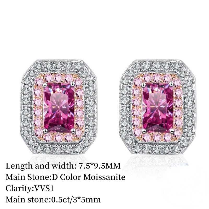 SACEGEMS Certified 0.5ct D Color Moissanite Stud Earrings for Women Diamond Ear Studs 925 Sterling Silver Wedding Jewelry GRA