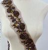RM-802 Hot Sale Beaded Rhinestone Flower Lace Applique Trim Sewing Motif Embroidery