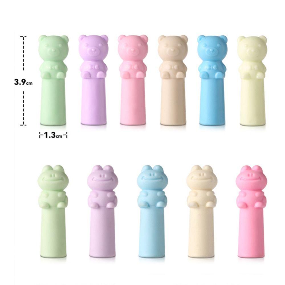 10PCS Cat Shape Erasers 2 in 1 Pencil Extender Cartoon Pen Top Protector  Students Gift