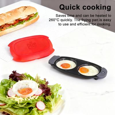 Микроволновая яйцеварка Быстрый нагрев Двухсекционная готовка Яйцеварка Антипригарное покрытие Мини-омлетница с термостойкой ручкой