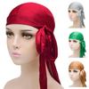 Pre-Tied Silk Durag Elastic Turban Hijab Fashion Bandana