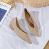 Pointed Toe Shallow Mouth Fabric Flat Bottom Women's Solid Color Knitted Soft Bottom Large Size 34-43