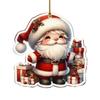 Christmas Santa Ornament 2D Acrylic Cartoon Santa Claus Xmas Tree Ornament for Holiday Tree Door Window Car Hanging Decor