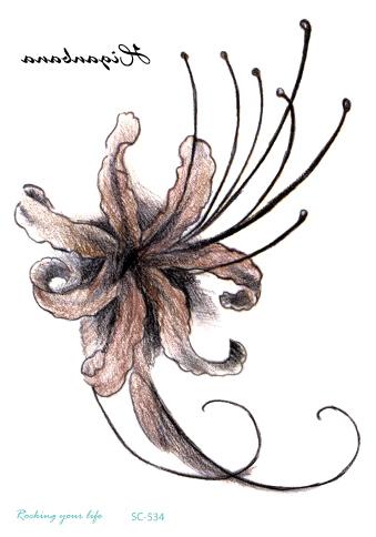 Waterproof Temporary Fashion Flower Feather Tattoo Designs for Women Arm Shoulder Neck Back Temporary Tattoo Skin