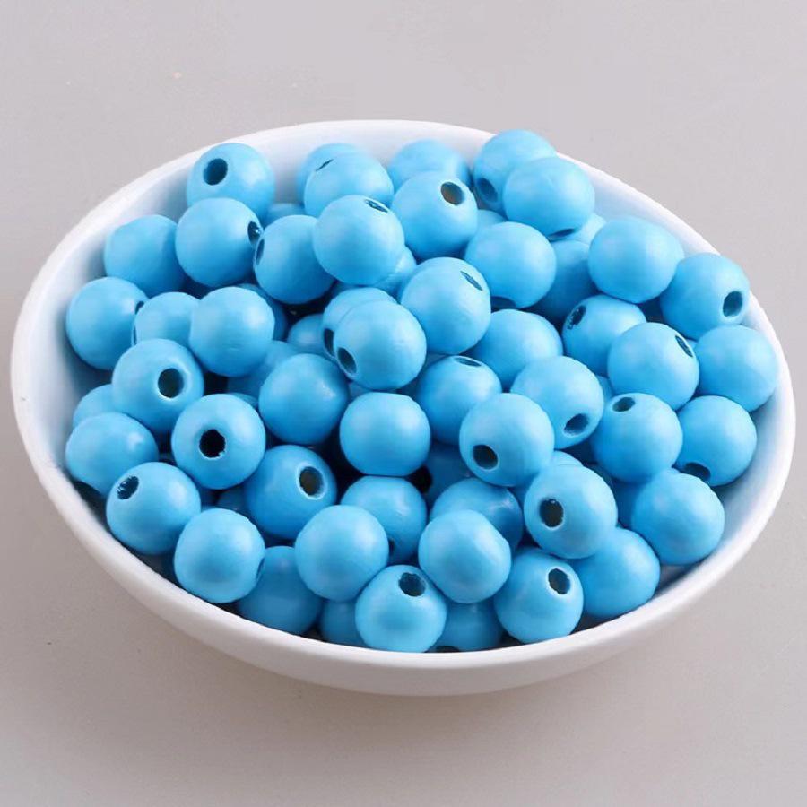 Children's DIY 16MM Solid Color Wooden Beads for Stringing
