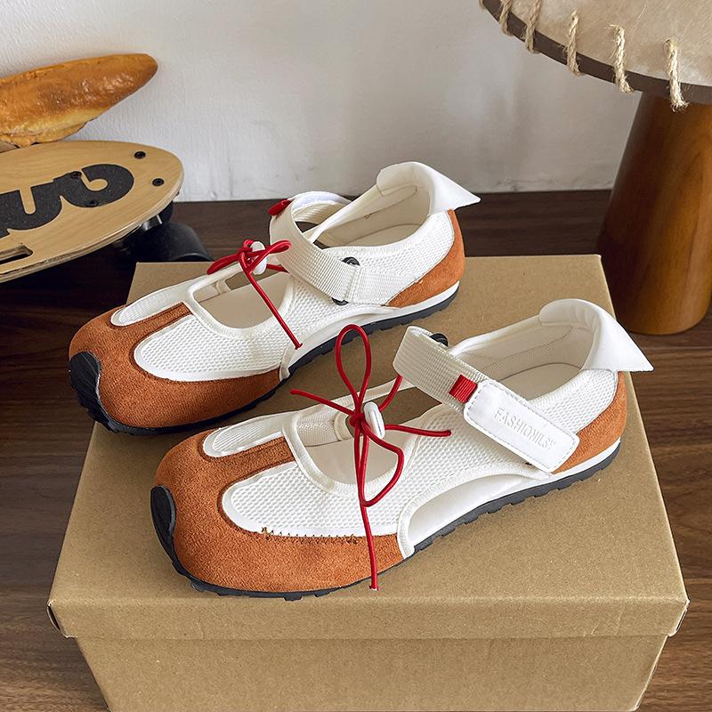 Korean Version of Sports Ballet Women's Shoes Summer 2025 New Velcro Fashion Versatile Mary Jane Casual Shoes