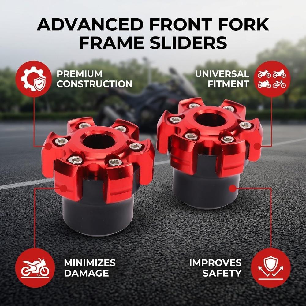 2pcs Falling Protection Front Fork Crash Protectors 6-Hole CNC Aluminum Sliders Motorcycles