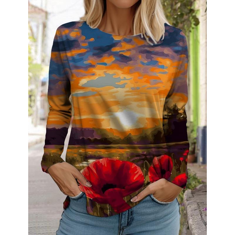 Модная женская футболка с длинным рукавом с цветочным узором, толстовка для девочек в стиле Харадзюку, одежда для взрослых с 3D-принтом в виде бабочки, женские топы, футболки