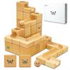 [Сделано в Японии, Сделано из массива дерева] Korokoro Mokkoro Набор из 48 блоков | Развивающая игрушка, Мраморный роллер, 3D-пазл, Возраст 3+