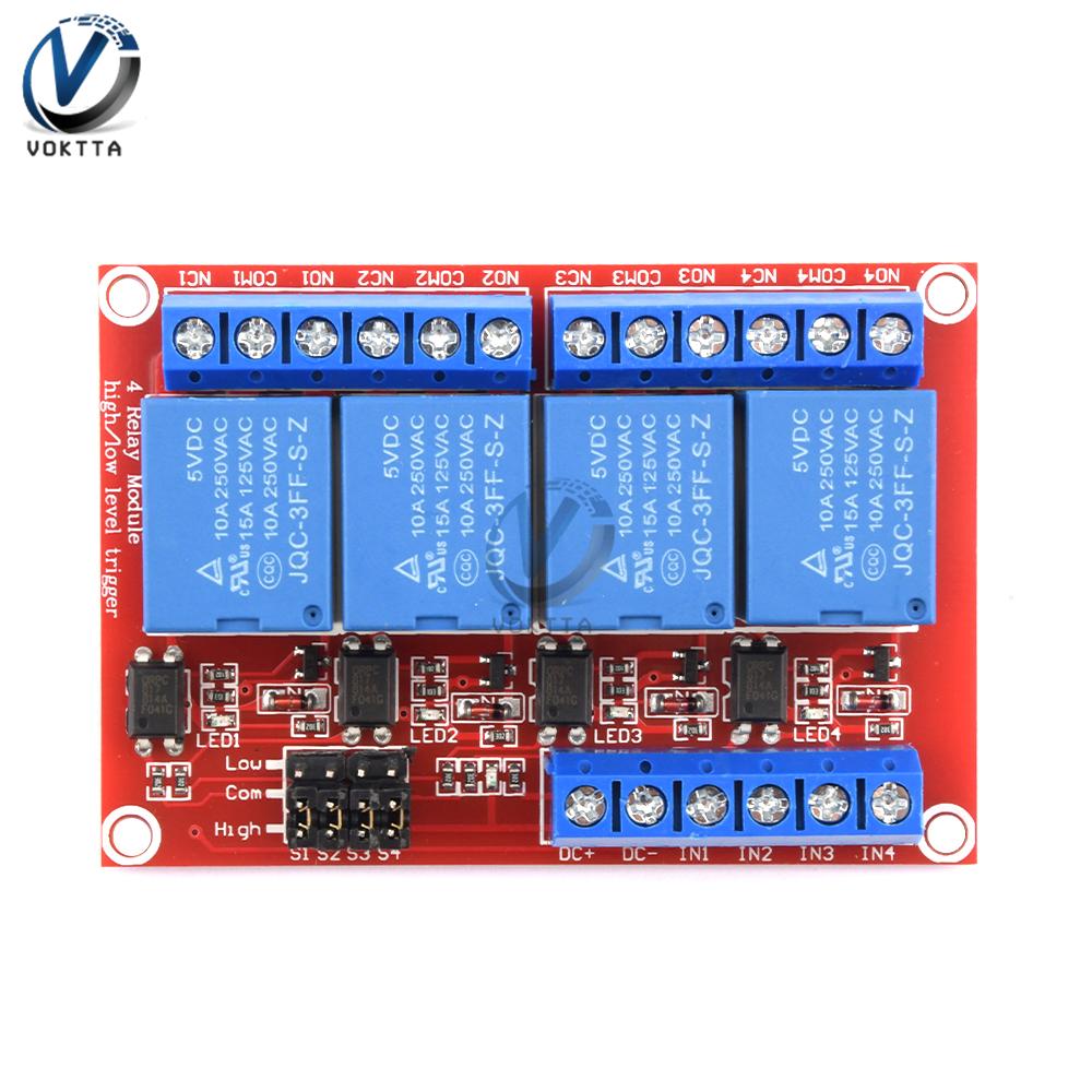 5V 9V 12V 24V 1 2 4-канальная релейная модуль-плата-шилд для Arduino с поддержкой оптопары Высокий и низкий уровень триггера реле 5