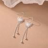 Exquisite Butterfly Flower Tassel Earrings for Women's Elegant Temperament and Slim Long Ear Hooks