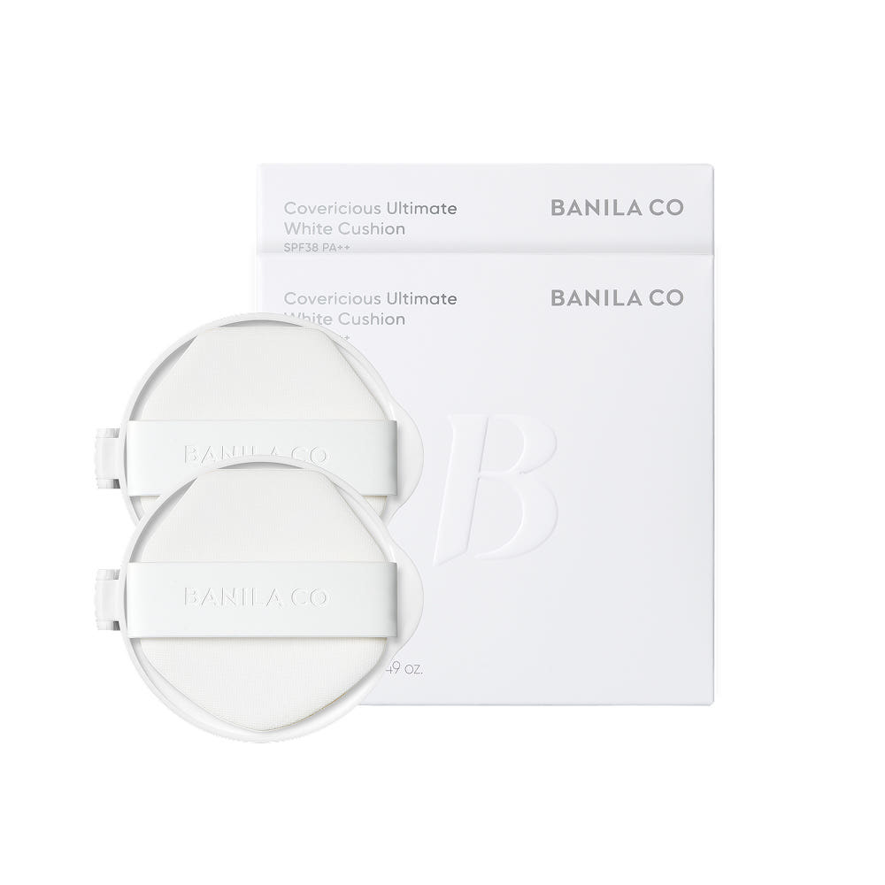BANILA CO Covericious Ultimate White Vegan Cushion Сменный блок SPF38 PA++ 14г x2 Осветляющая тональная основа-кушон