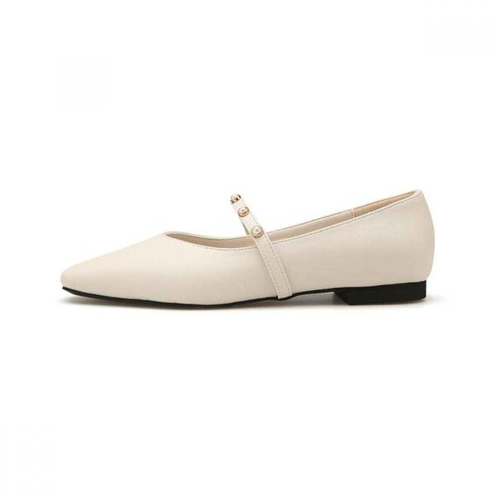 Misope Women Pearl Decor Flat Shoes 1.5cm 012235703