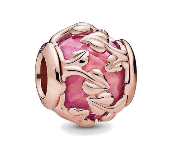 Серебро S925 Розовое золото Полый Цветок Лист Любовь Кубик Подарочная Коробка DIY Шарм Бусины Подходит для Браслетов Ожерелий Женский Бутик Украшений