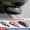 Carbon Pattern Interior Rearview Mirror Cover Car Stickers For Mini Cooper S R50 R52 R53 Car-styling High Quality