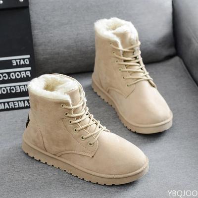 Новые женские зимние ботинки для снега, женские теплые ботинки на шнуровке, на платформе, с мехом, большие размеры, плоские туфли, нескользящие ботильоны, ботинки Zapatos Botas