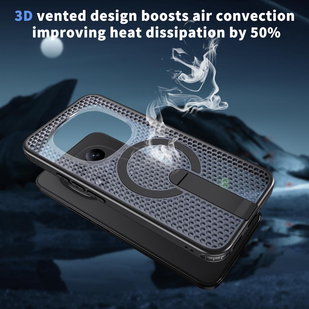 For Xiaomi Redmi Note 15 Pro 5G (Global) Magnetic Case Kickstand Grid Texture TPU PC Phone Back Cover