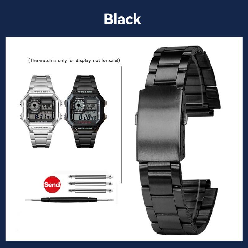 18мм Стальной ремешок для часов Casio Small Square 3299 AE-1200WH/1300WH W-218 AE1200 металлический ремешок 18мм Браслет наручный