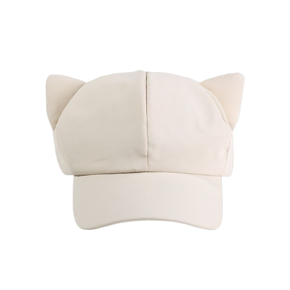 Casual Y2k Cat Ear Hat Solid Color Peaked Cap Cute Women's Baseball Hat Girl