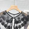 Fashion Ladies Blouse Detachable False Collar Floral Lace Embroidered Shawl Leisure Decoration Capelet