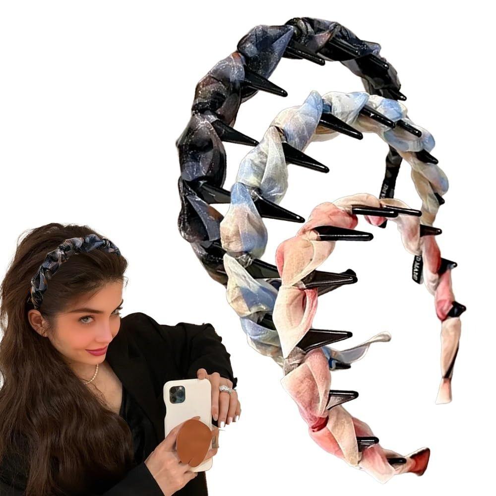 Pleated Hairband U Shape High Cranium Headband Elegant Hair Hoops Hair Accessories