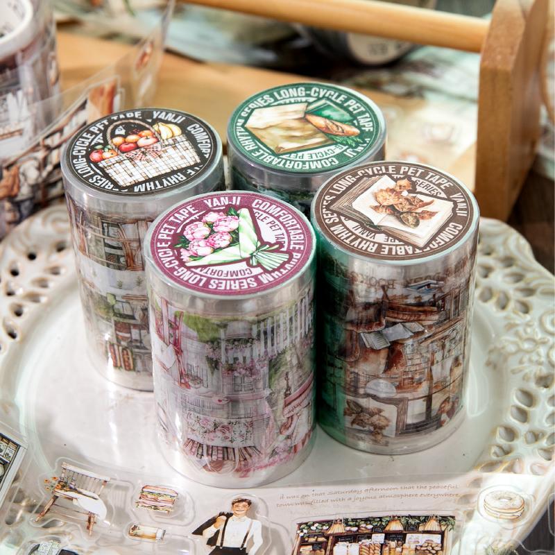 Journal GO 6x200cm Comfortable Rythm Tape Sticker for Card Scrapbooking Decoration Collage Junk Journal DIY Masking Tape