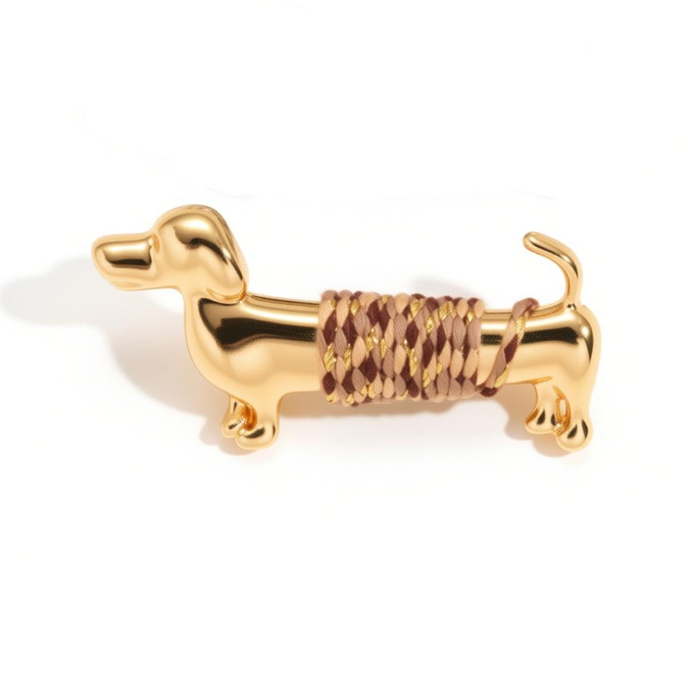 Luxury Cute Dog Brooch Retro Animal Lapel Pin Vintage Sausage Dog Brooch  Suit Accessories