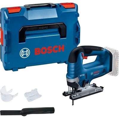 Bosch Professional 18V аккумуляторный лобзик корпус 1 предотвращение заусенцев всасывание пыли всасывание пыли шестигранный зарядное устройство продано (только основной, L-BOXX136N, вкладыш, лезвие, направляющая,