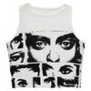 High Street Style Y2K Figure Graphic Crop Top Women Summer Clothes Korean Fashion Sleeveless Tank Top Tee Shirt Streetwear