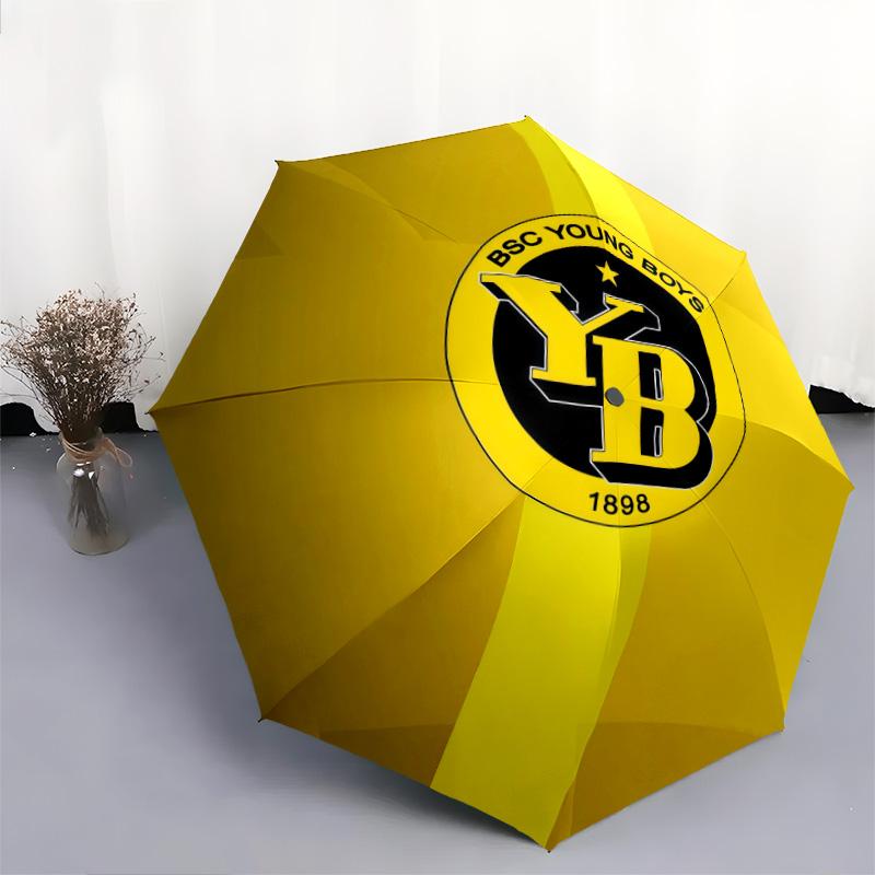 Узор BSC Young Boys, автоматический складной зонт, портативная и складная конструкция, 8 спиц, рождественский или праздничный подарок.