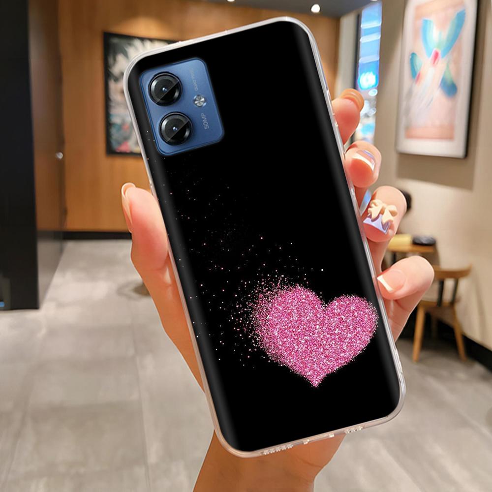 Для Motorola Moto G14 4G Чехол Накладка на телефон Высококачественный Прозрачный Силикон Funda Для Moto G14 4G Полная Защита Задние Крышки Coque