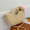 Women New Straw Handbags Woman Handmade Woven Basket Rattan Handbag For Femme Simple All-Match Handbag