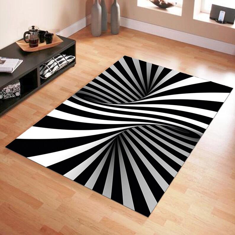 Multicolor Design Rug Colorful Rug Modern Area Rug 3D Art Vortex Rug Universe Planet Rug Black Hole Rug Living Room Rug