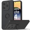 Чехол для Xiaomi Redmi Note 14 5G (не для 4G) Мягкий ТПУ чехол с защитой от царапин и кольцом - Черный
