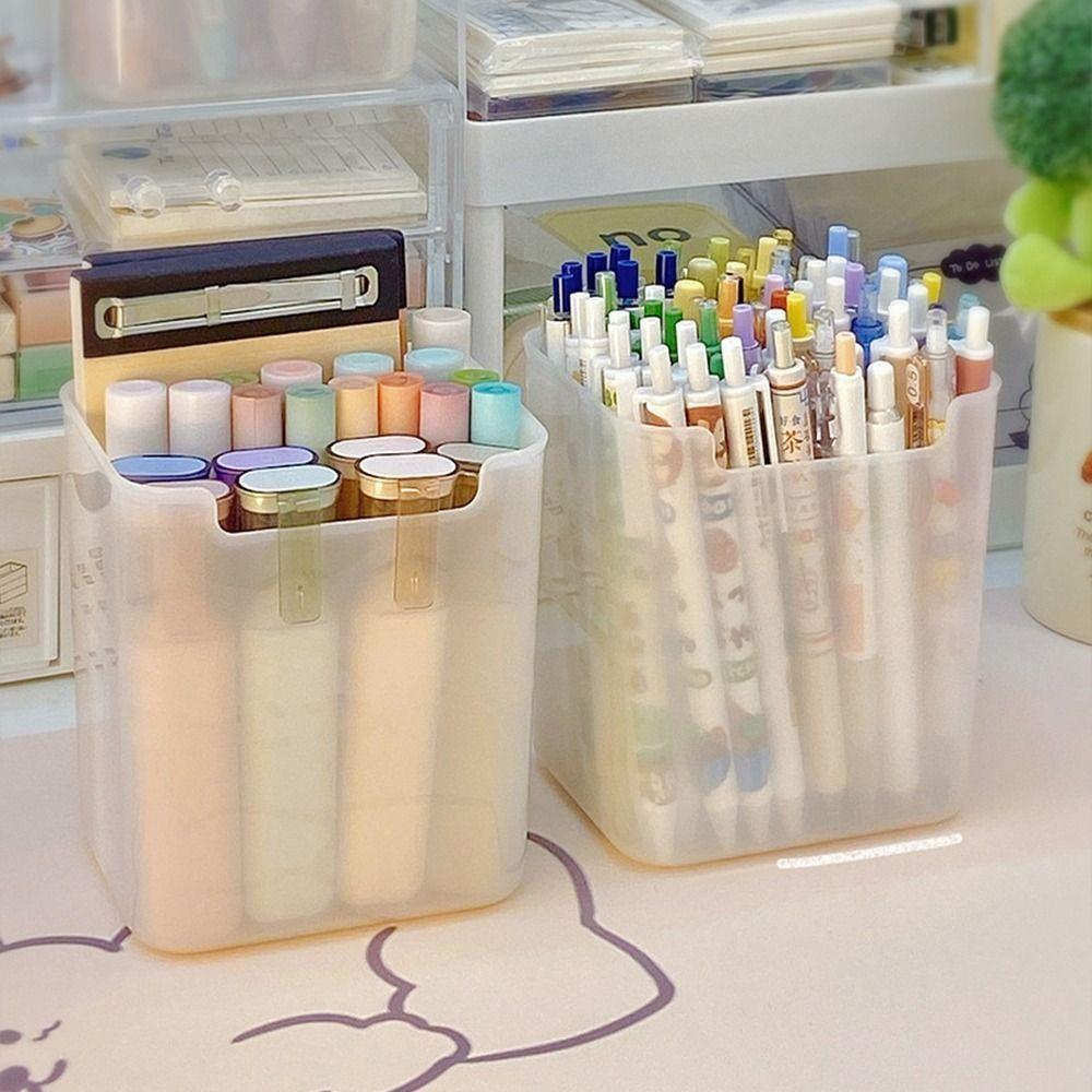 Большая емкость для настольных ручек в стиле INS, ведро для хранения корейских карандашей, школьная коробка