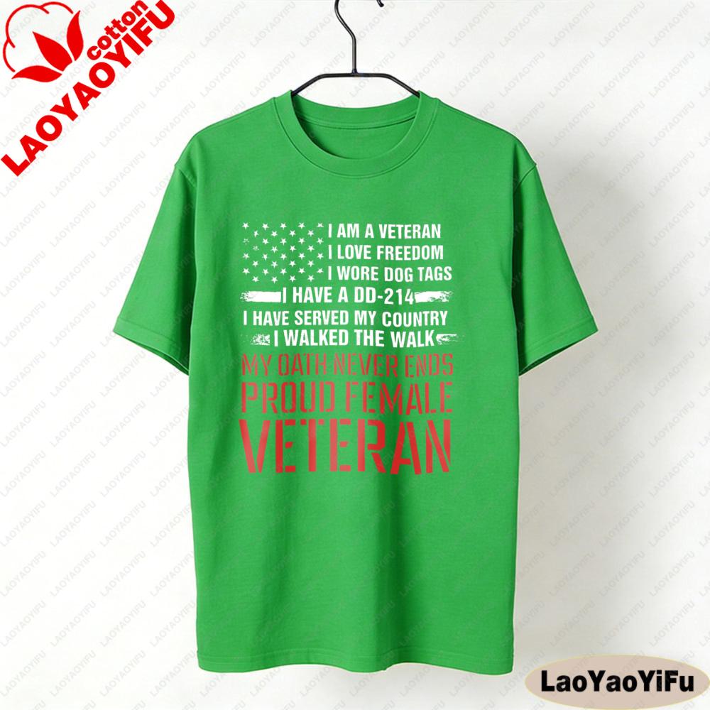 Proud FeUnisex Veteran Shirt Veteran Day Tshirt 4th of July Gift Veteran Women Tee Oversized Tees Oneck Pattern Clothes Tops