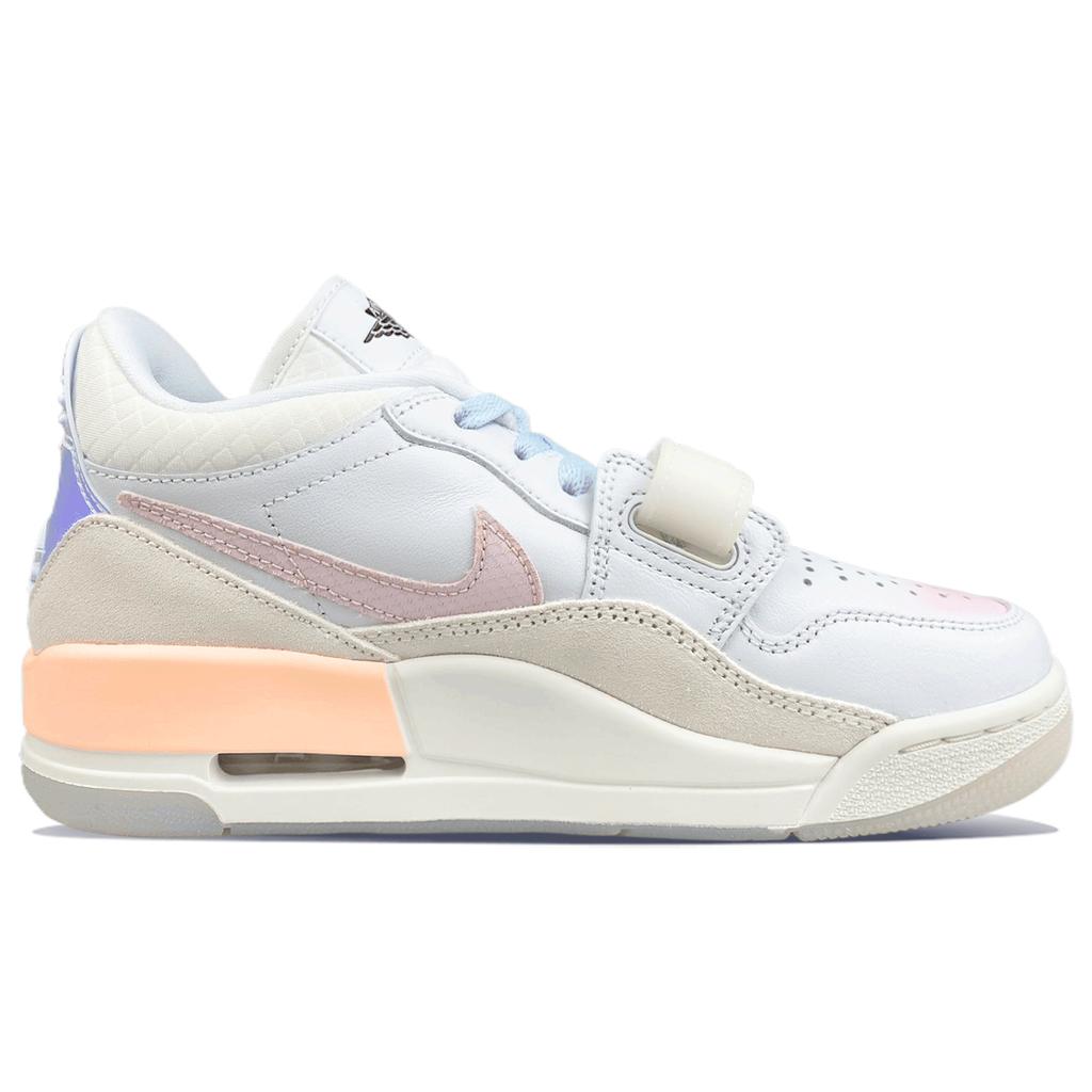 Jordan Legacy 312 Slip Resistant Abrasion Resistant Mid top Vintage Basketball Shoes Unisex White Blue Pink HF3182-100(Team373-)