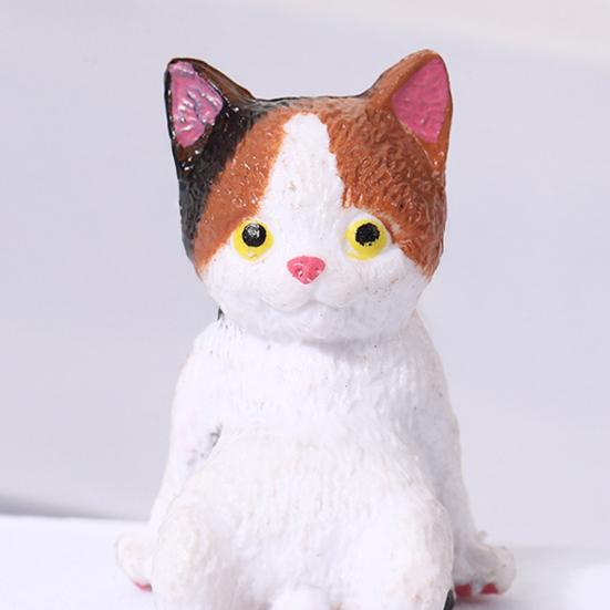 5/12 шт. Мини-фигурка кошки Крепление на приборную панель автомобиля, экран центрального управления, дисплей, спящий, лежащий, сидящий котенок, статуэтка, скульптура животного, украшение