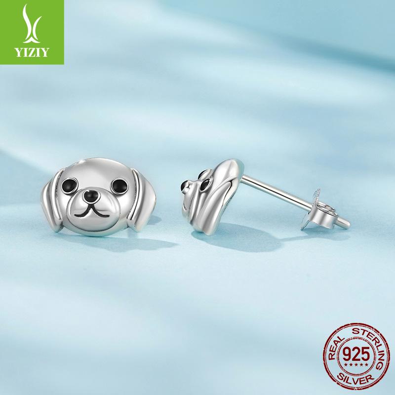 S925 Sterling Silver Labrador Stud Earrings Cross-Border Fashion Exquisite Cute Puppy Ear Jewelry