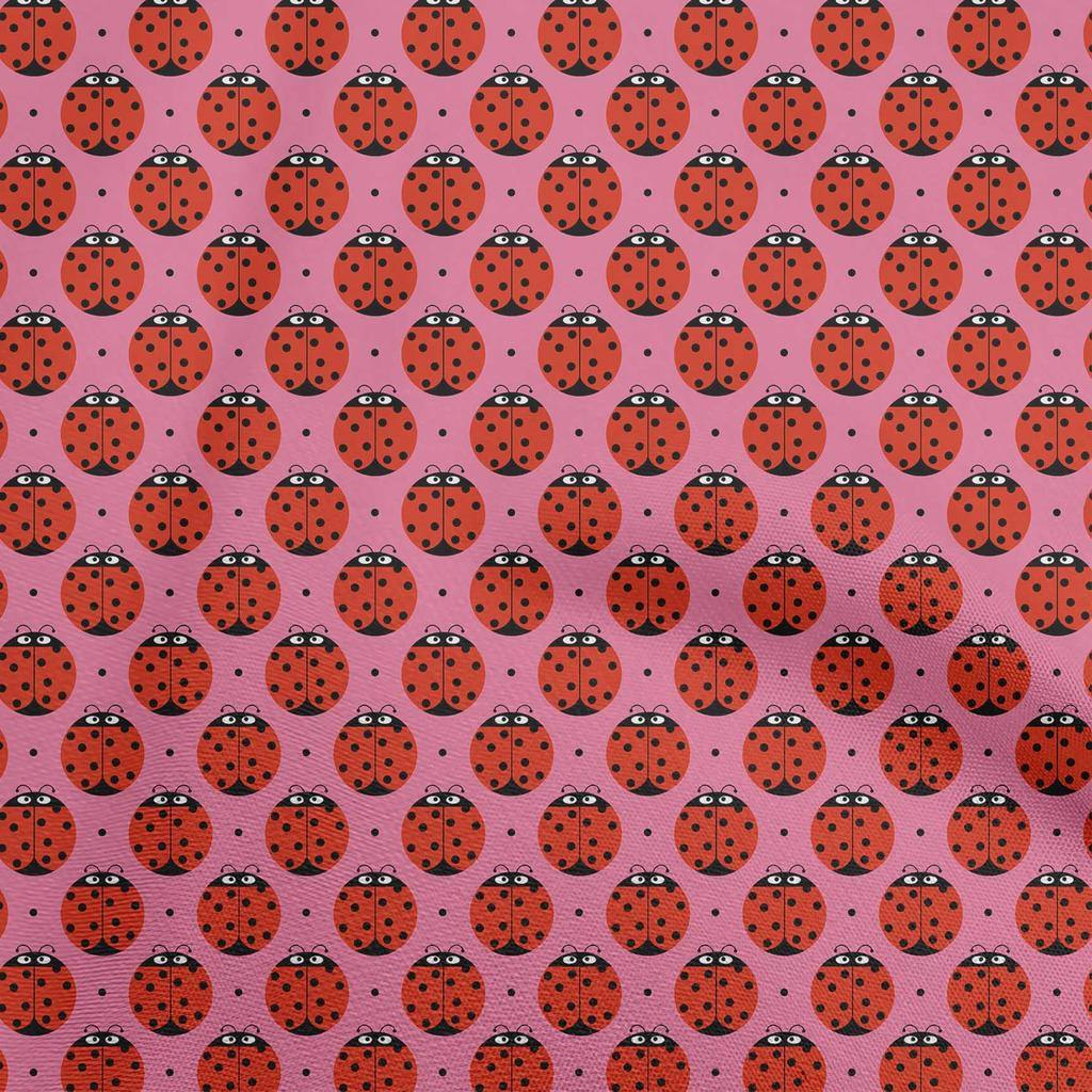 oneOone Cotton Poplin Blue Fabric Bird Ladybird  Sewing Craft Projects Fabric Prints By Yard 42 Inch